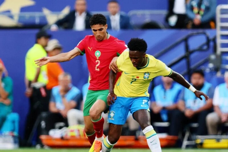 Vinicius Junior ajuda o Brasil a se recuperar no empate de abertura contra o Marrocos