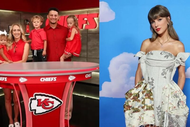 ASSISTIR: Bronze, filho de 3 anos de Patrick Mahomes, rouba os holofotes enquanto faz fanboy de Taylor Swift na histórica extensão de contrato de US$ 504.750.000 do Chiefs QB