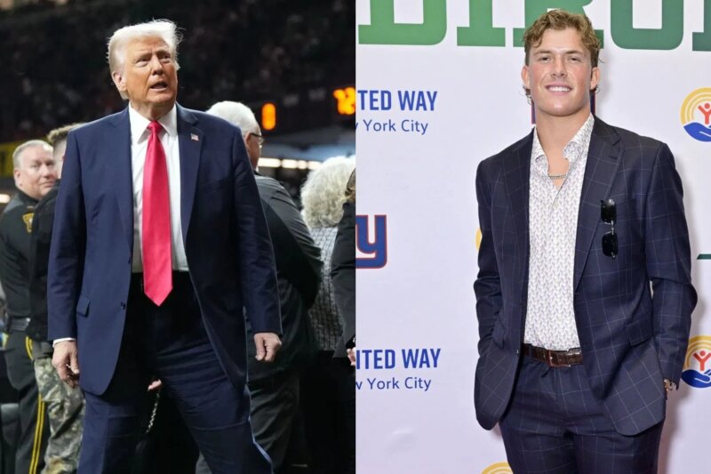 Donald Trump afirma que Jaxson Dart seria o “maior atleta” no esporte feminino enquanto desmaiava pelo Giants QB