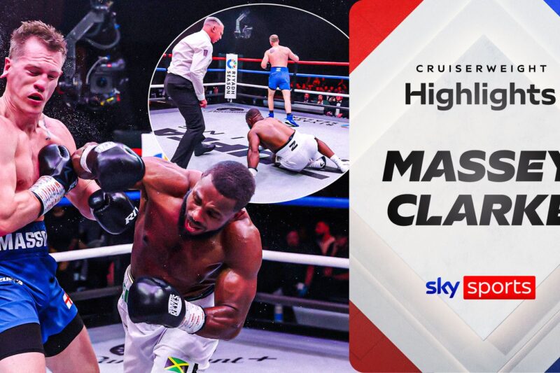 Destaques: Luta extraordinária enquanto Clarke se recupera de dois knockdowns para parar Massey