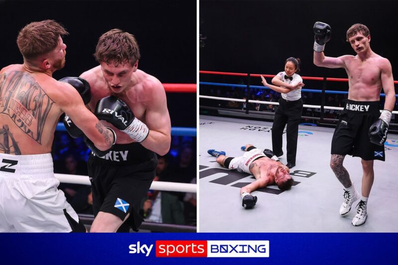 Hickey acerta um ENORME nocaute com a mão direita na eliminatória de Billam-Smith!